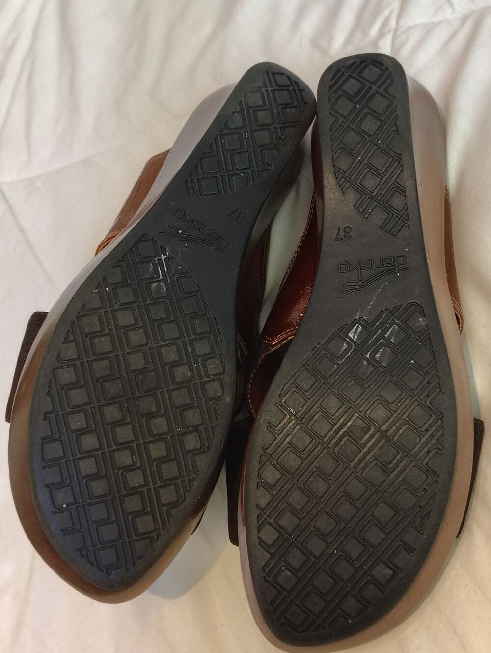 Dansko Brown Elastic Crisscross Wedge Sandals Mules Size 37 US 7 - Picture 7 of 9